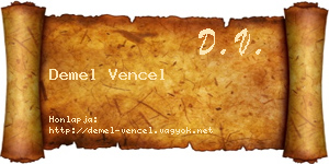 Demel Vencel névjegykártya